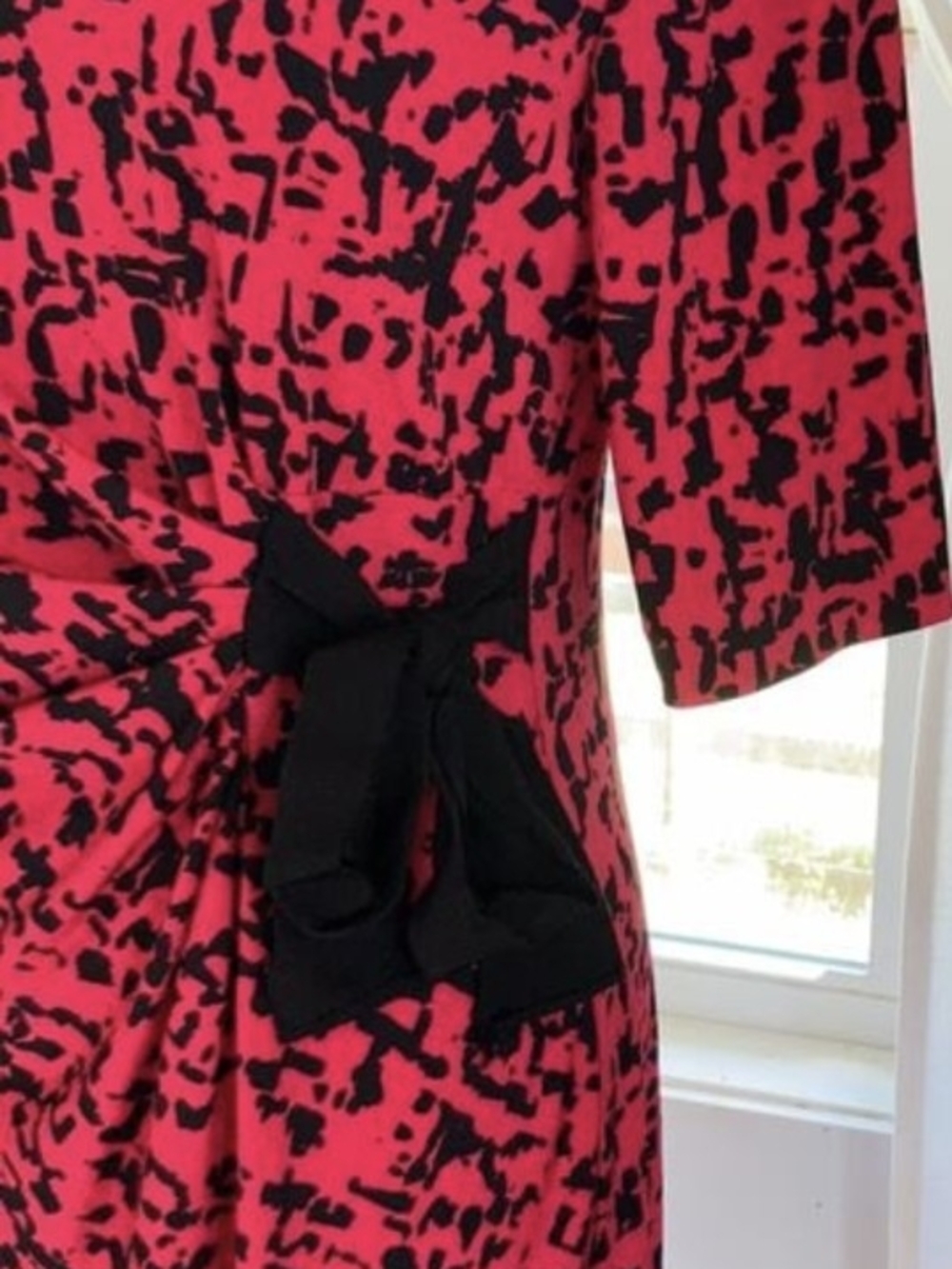Red and Black Dress, Black Tie, Size 10, Like New!